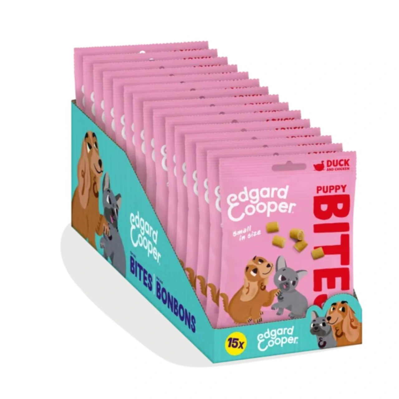 Edgard & Cooper Puppy Bites and og kylling 50 g - bløde træningsgodbidder